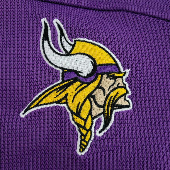 NFL Minnesota Vikings Men’s M 1/4 Zip Pullover Purple Football Waffle Knit NEW - Picture 4 of 16